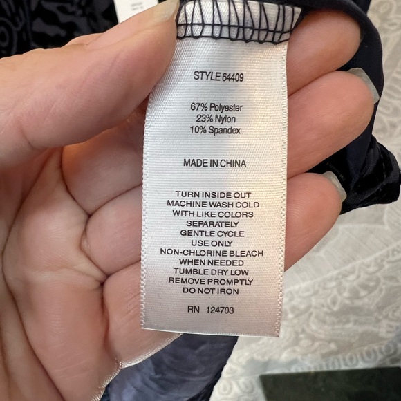 NAVY BLUE SHEER ZEBRA STRIPE VELVET STRETCH LONG SLEEVE SEXY TOP NWT S RUNS BIG - Picture 7 of 12